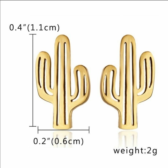🌟HP! 🆕 Rose Gold Cactus Earrings 🌵 - Picture 3 of 4